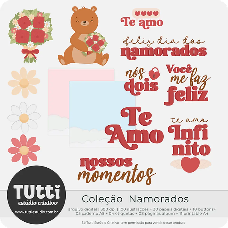 Kit Digital Dia dos Namorados Ursinhos - Estudio Tutti 11