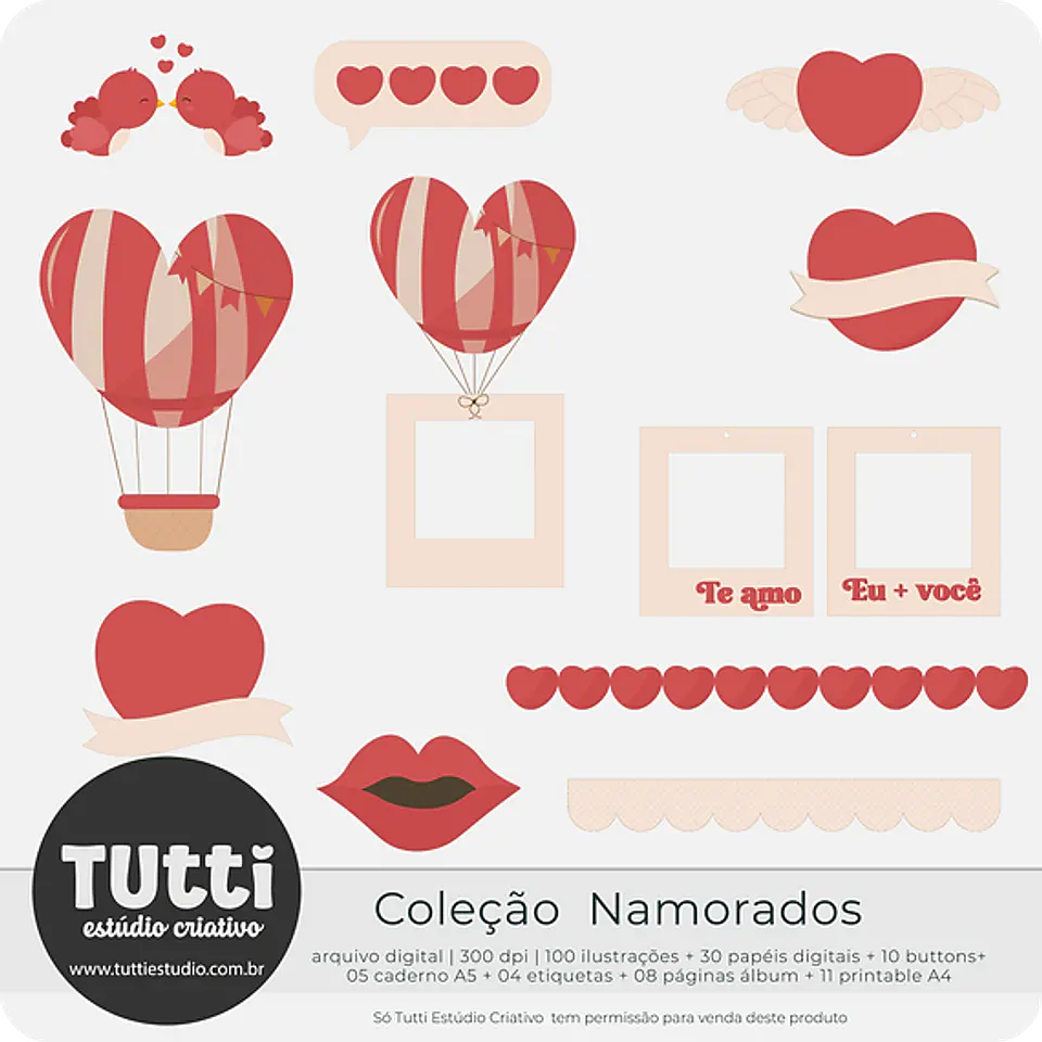Kit Digital Dia dos Namorados Ursinhos - Estudio Tutti 12