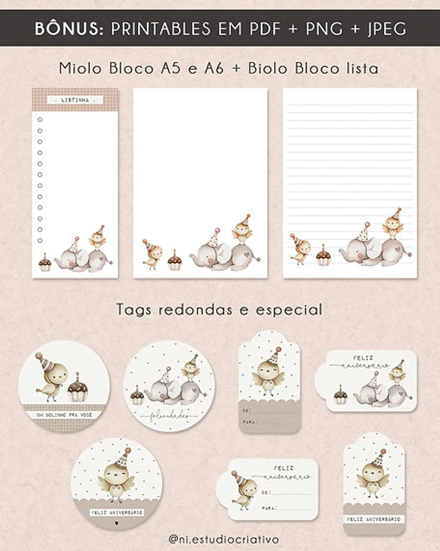 Kit Digital Festinha Aquarela - Ni Estudio 4