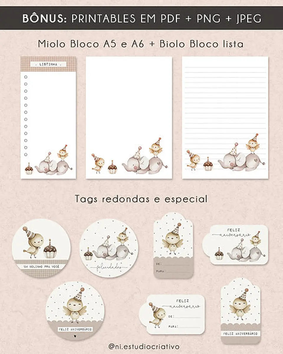 Kit Digital Festinha Aquarela - Ni Estudio 4