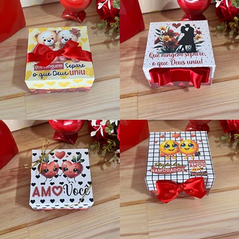 Arquivo Dia dos Namorados Caixa Quadrada 4 doces - GB Personalizados