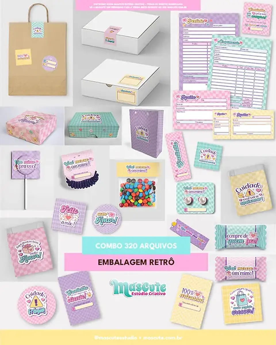 Arquivo Combo 320 arquivos Embagem Retrô - MASCUTE 1