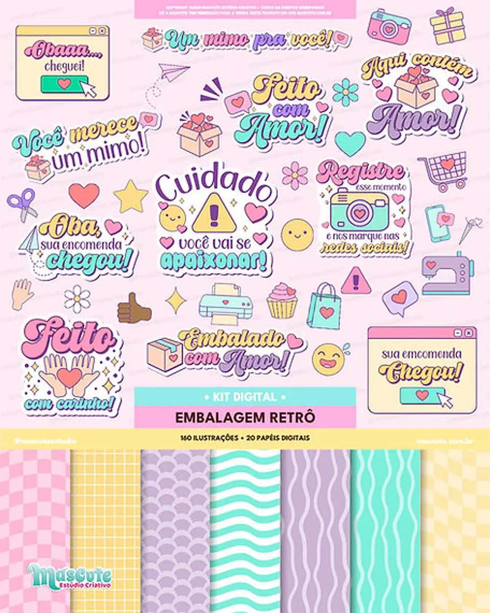 Arquivo Combo 320 arquivos Embagem Retrô - MASCUTE 8