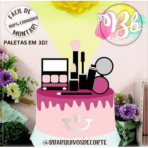 Arquivo Topo de Bolo Maquiagem - EM CAMADAS