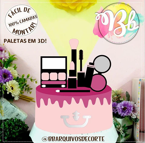 Arquivo Topo de Bolo Maquiagem - EM CAMADAS