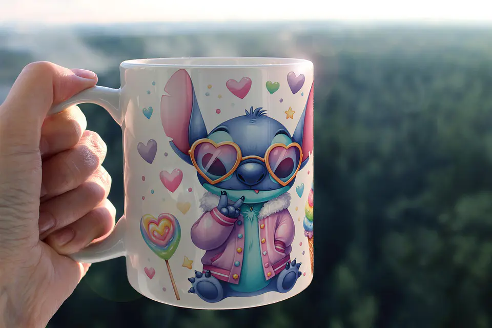 Arquivo Combo 40 Artes Canecas Stitch 9