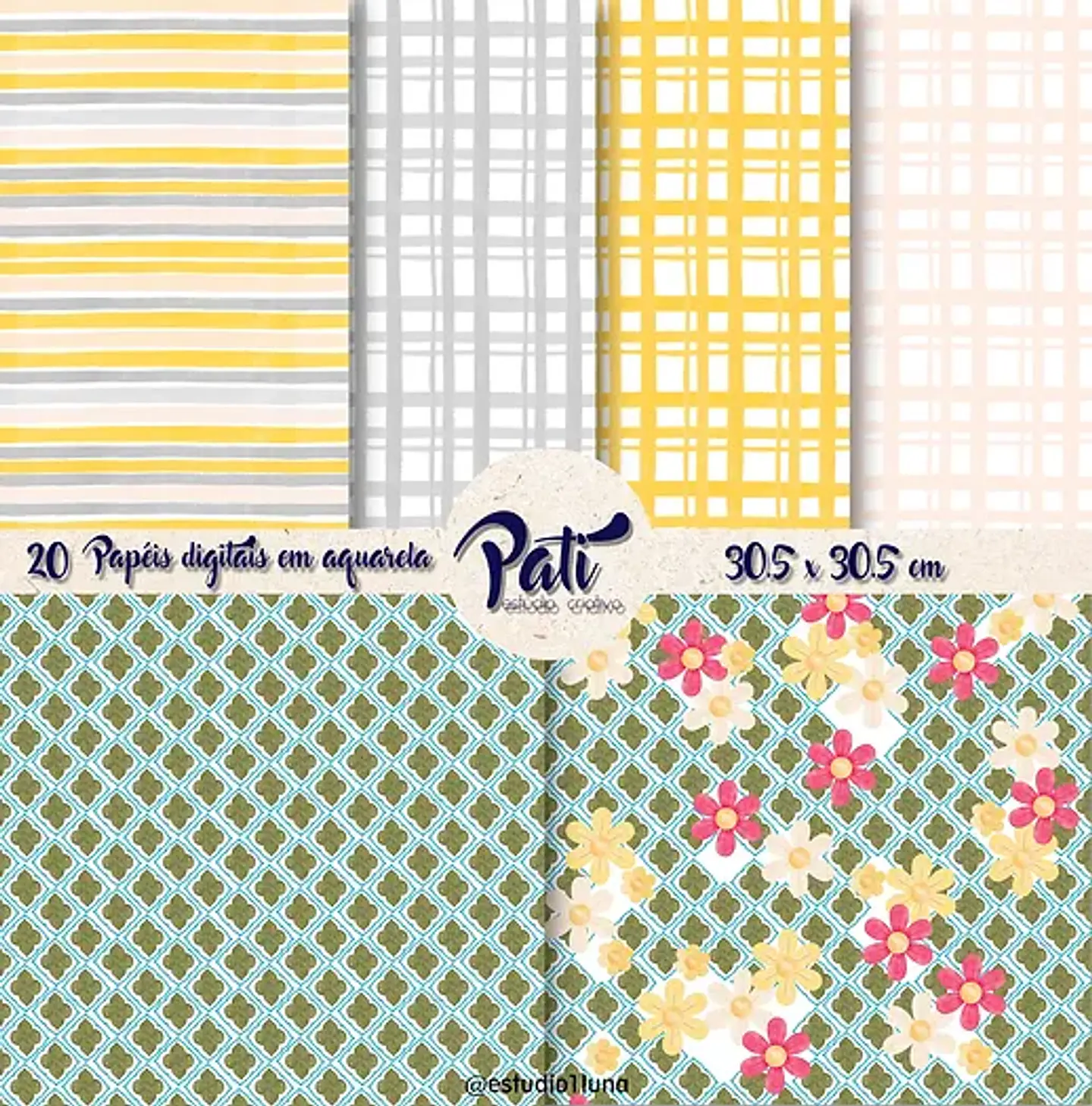 Kit Digital Confeitaria Amarela Aquarela 6