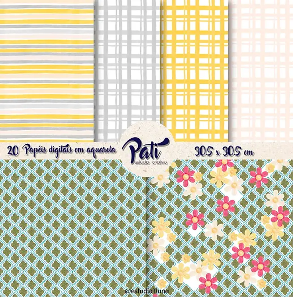 Kit Digital Confeitaria Amarela Aquarela 6