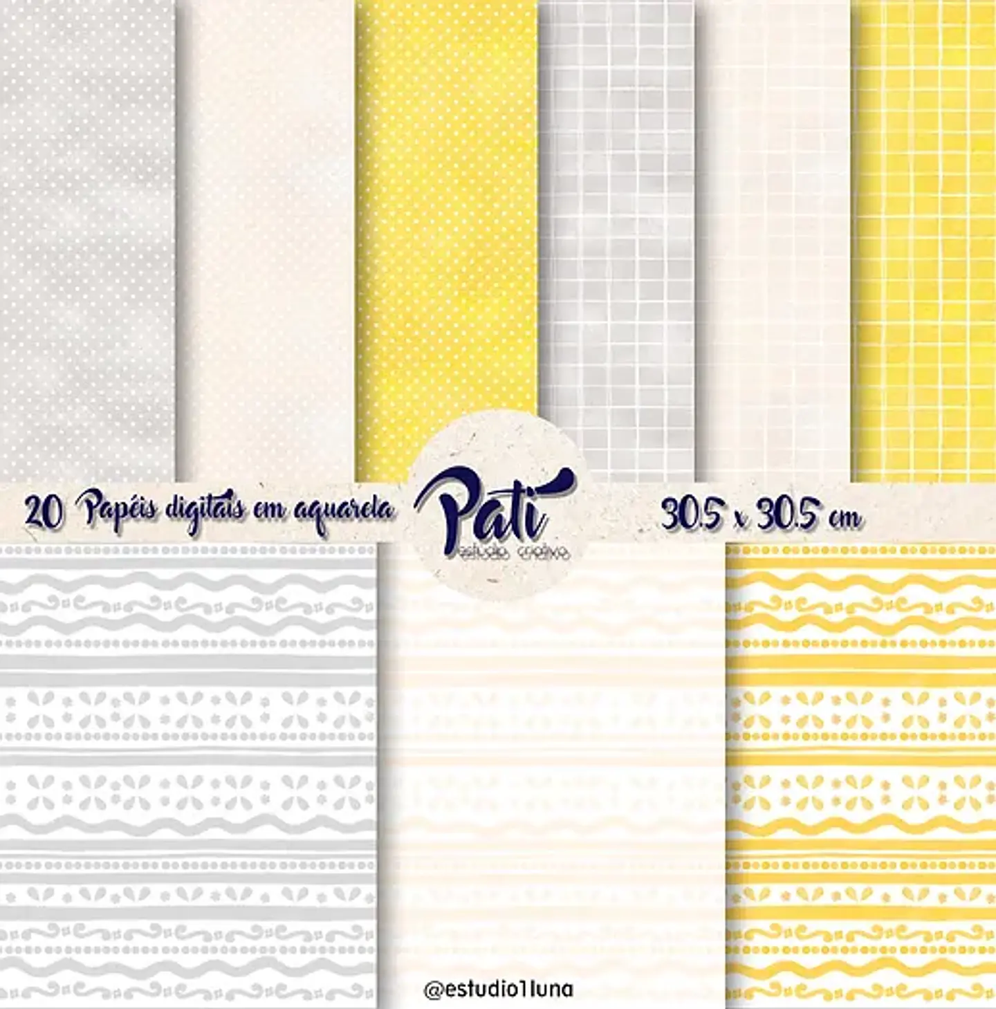 Kit Digital Confeitaria Amarela Aquarela 8