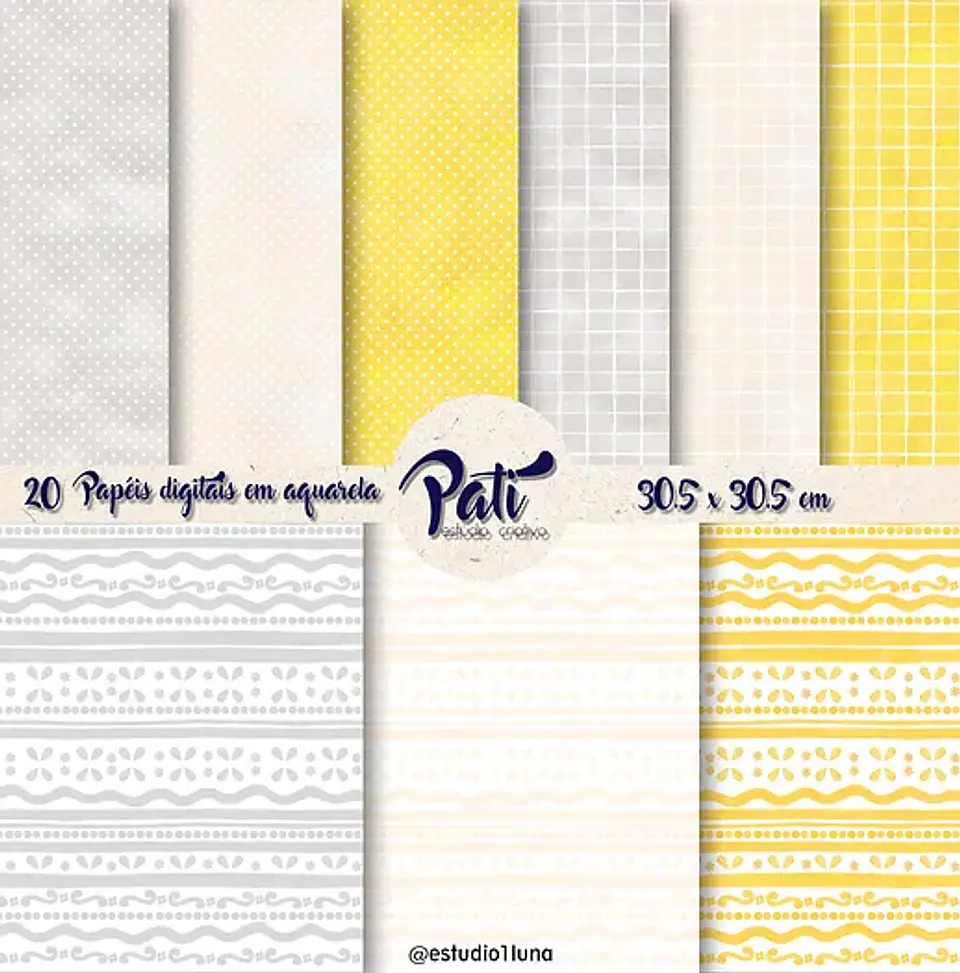 Kit Digital Confeitaria Amarela Aquarela 8