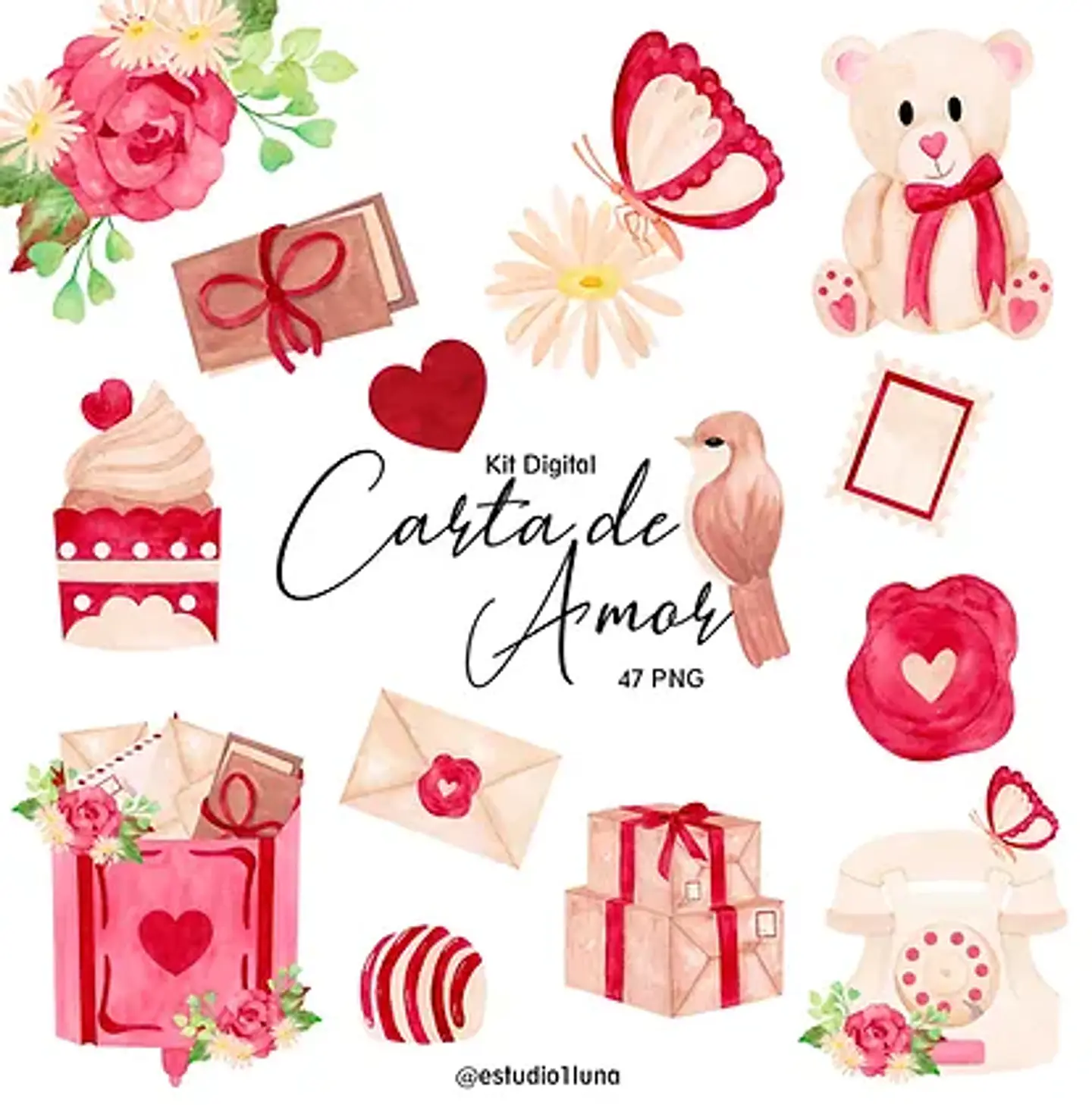 Kit Digital Dia dos Namorados Carta de Amor 1