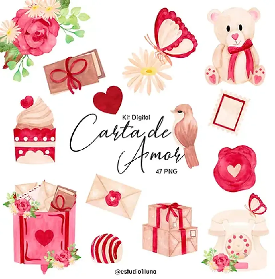 Kit Digital Dia dos Namorados Carta de Amor 1