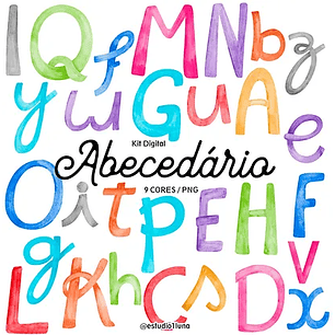 Kit Digital Alfabeto Aquarela