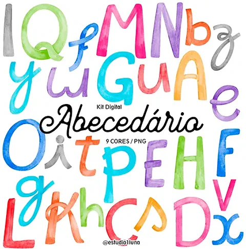 Kit Digital Alfabeto Aquarela
