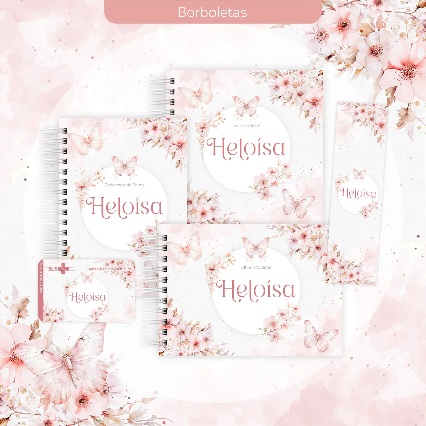 Arquivo Encadernação Baby Floral Borboletas 1