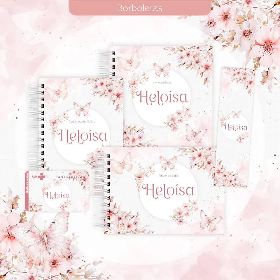 Arquivo Encadernação Baby Floral Borboletas 1