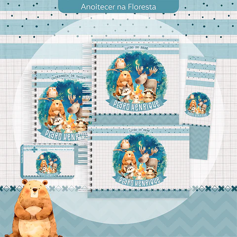 Arquivo Encadernação Baby Anoitecer na Floresta Acampamento