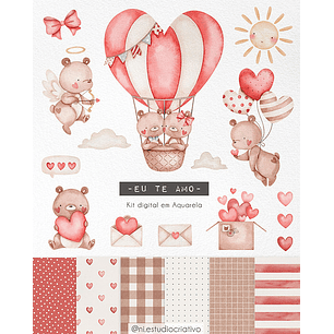 Kit Digital Dia dos Namorados Eu te amo - NI ESTUDIO