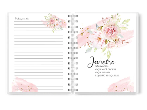 Arquivo Miolo Agenda Datada 2025 Floral 1DPP - BE CRAFT