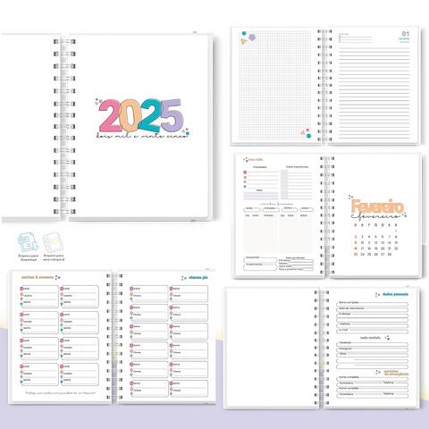 Arquivo Miolo Agenda Datada 2025 Colorida 1DPP - BE CRAFT