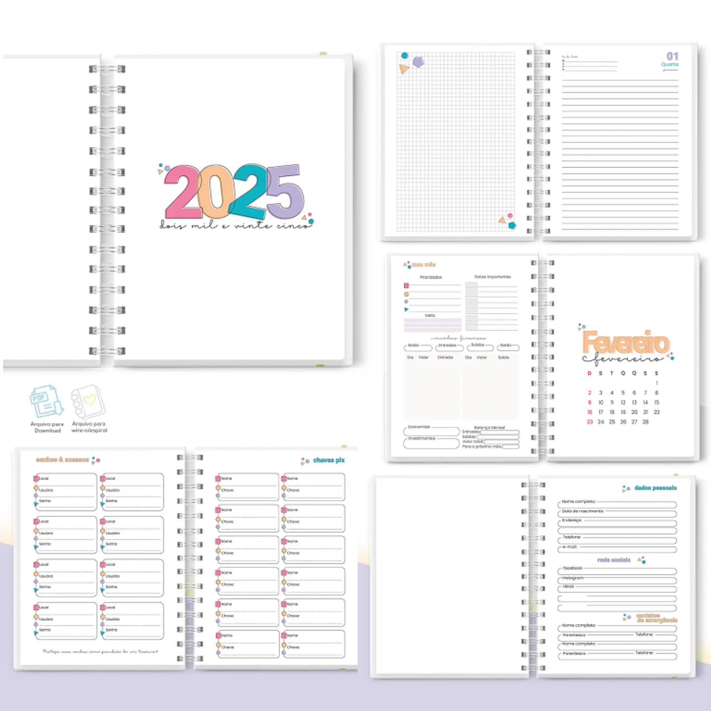 Arquivo Miolo Agenda Datada 2025 Colorida 1DPP - BE CRAFT 1