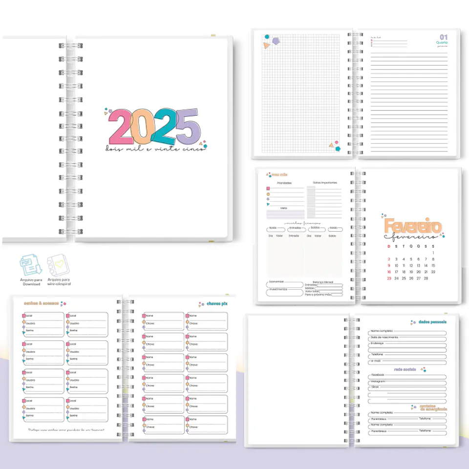 Arquivo Miolo Agenda Datada 2025 Colorida 1DPP - BE CRAFT 1