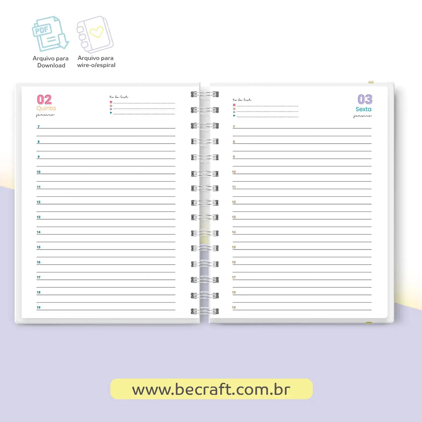 Arquivo Miolo Agenda Datada 2025 Colorida 1DPP - BE CRAFT 2