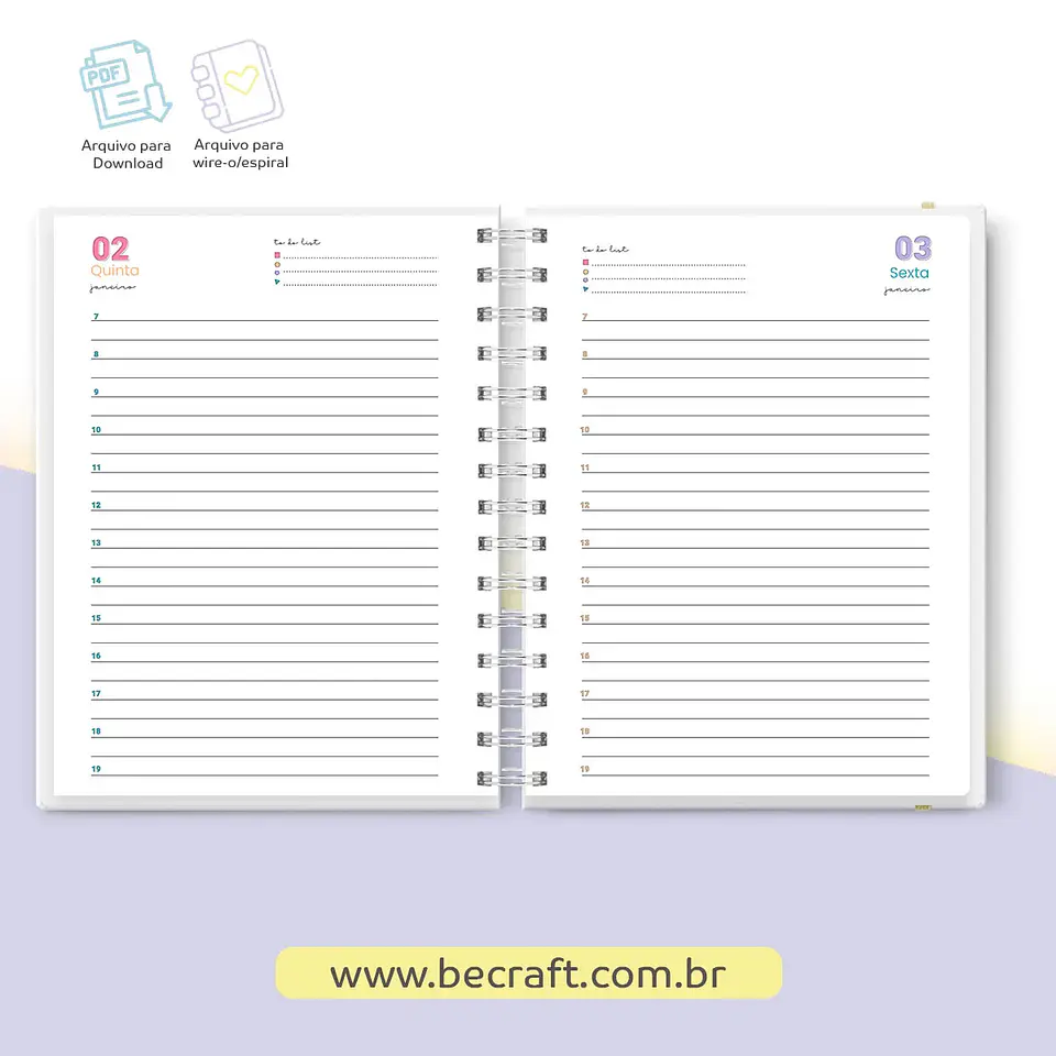 Arquivo Miolo Agenda Datada 2025 Colorida 1DPP - BE CRAFT 2