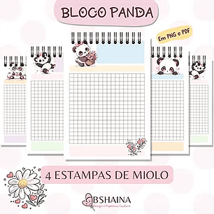 Arquivo Encadernação Miolo Bloquinho A6 Panda - Bshaina