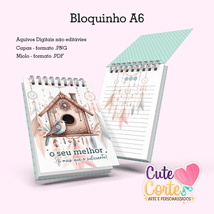Arquivo Caderno A5 Dreamy Boho  + Bloquinho A6 - CUTE CORTE