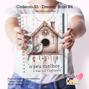 Arquivo Caderno A5 Dreamy Boho  + Bloquinho A6 - CUTE CORTE