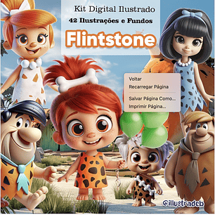 Kit Digital Os Flistones 3D - ILLUSTRADEB