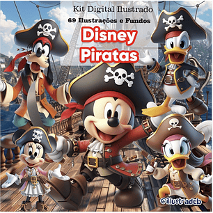Kit Digital Turma do Mickey Piratas 3D - ILLUSTRADEB