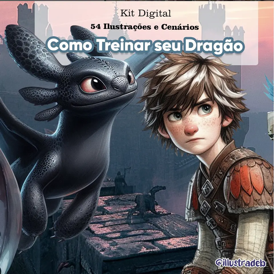 Kit Digital Como Treinar o Seu Dragão 3D - ILLUSTRADEB 1