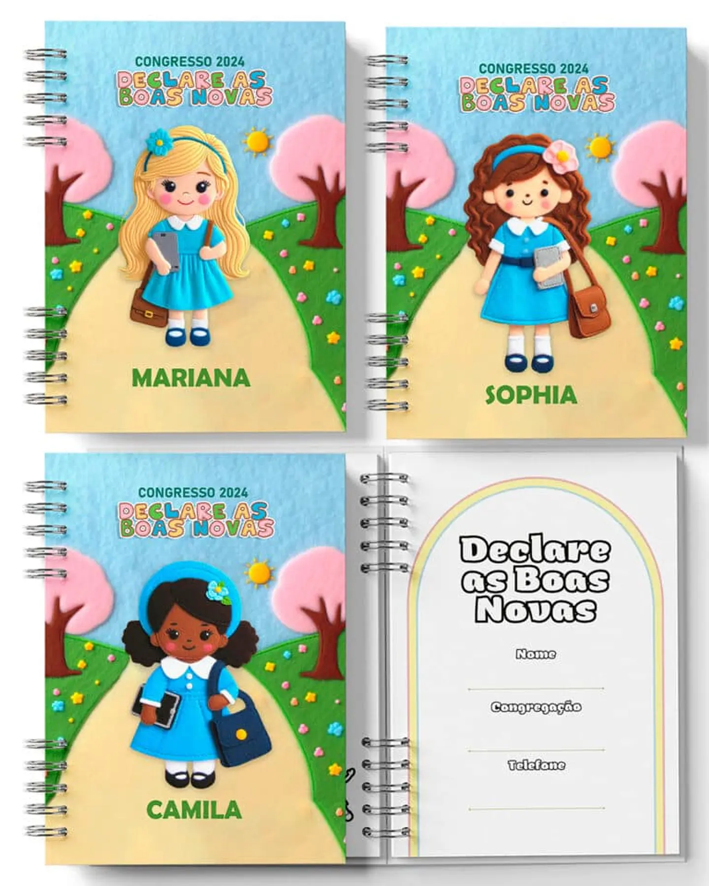 Arquivo kit Caderno Infantil Congresso Declare as Boas Novas Menino Menina - BICHO PAPEL 2