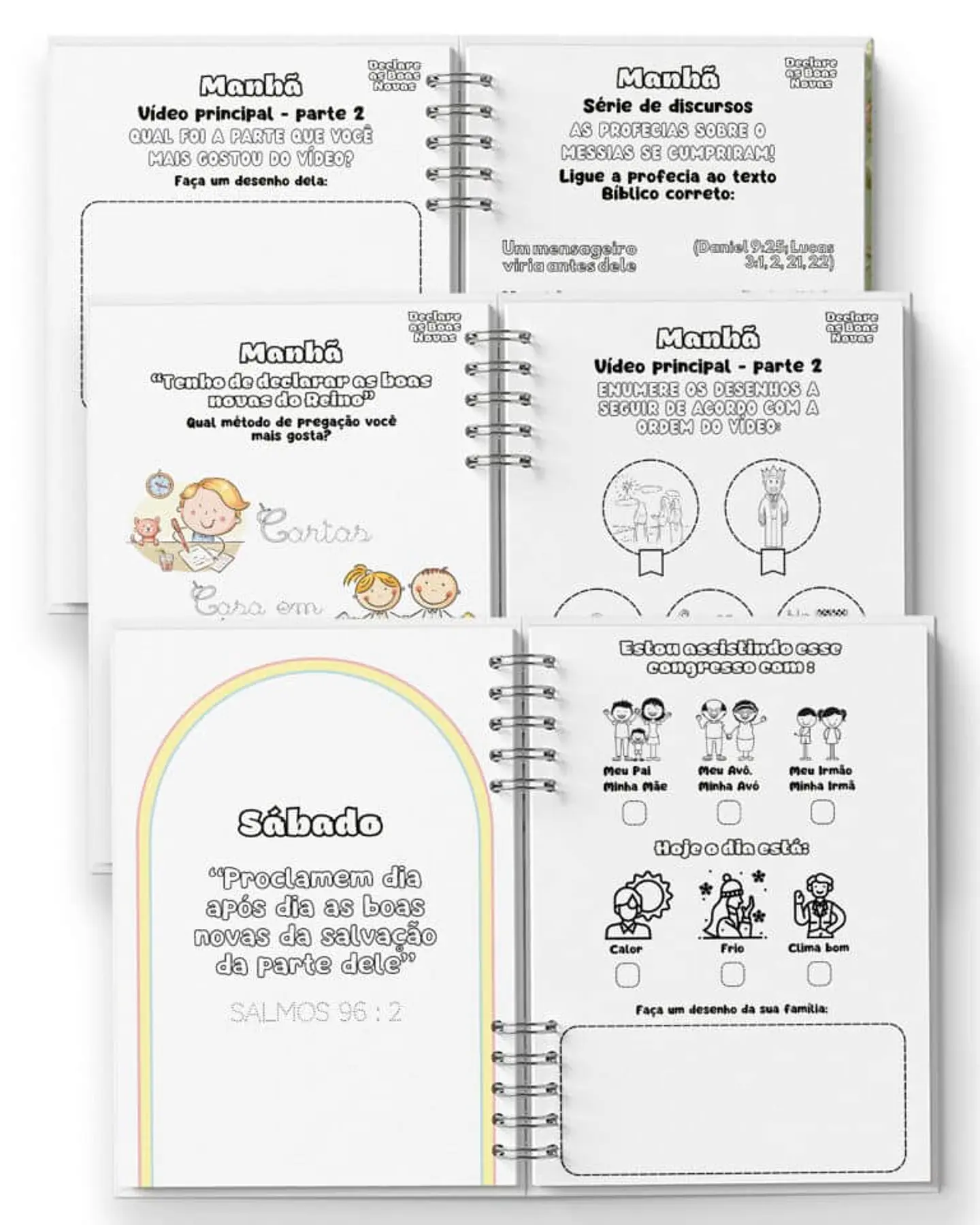 Arquivo kit Caderno Infantil Congresso Declare as Boas Novas Menino Menina - BICHO PAPEL 5