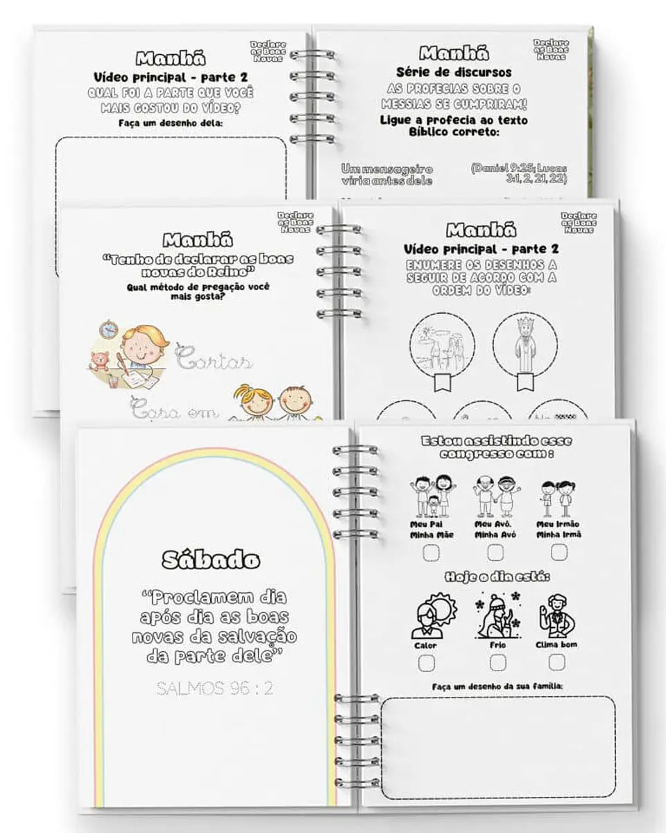 Arquivo kit Caderno Infantil Congresso Declare as Boas Novas Menino Menina - BICHO PAPEL 5