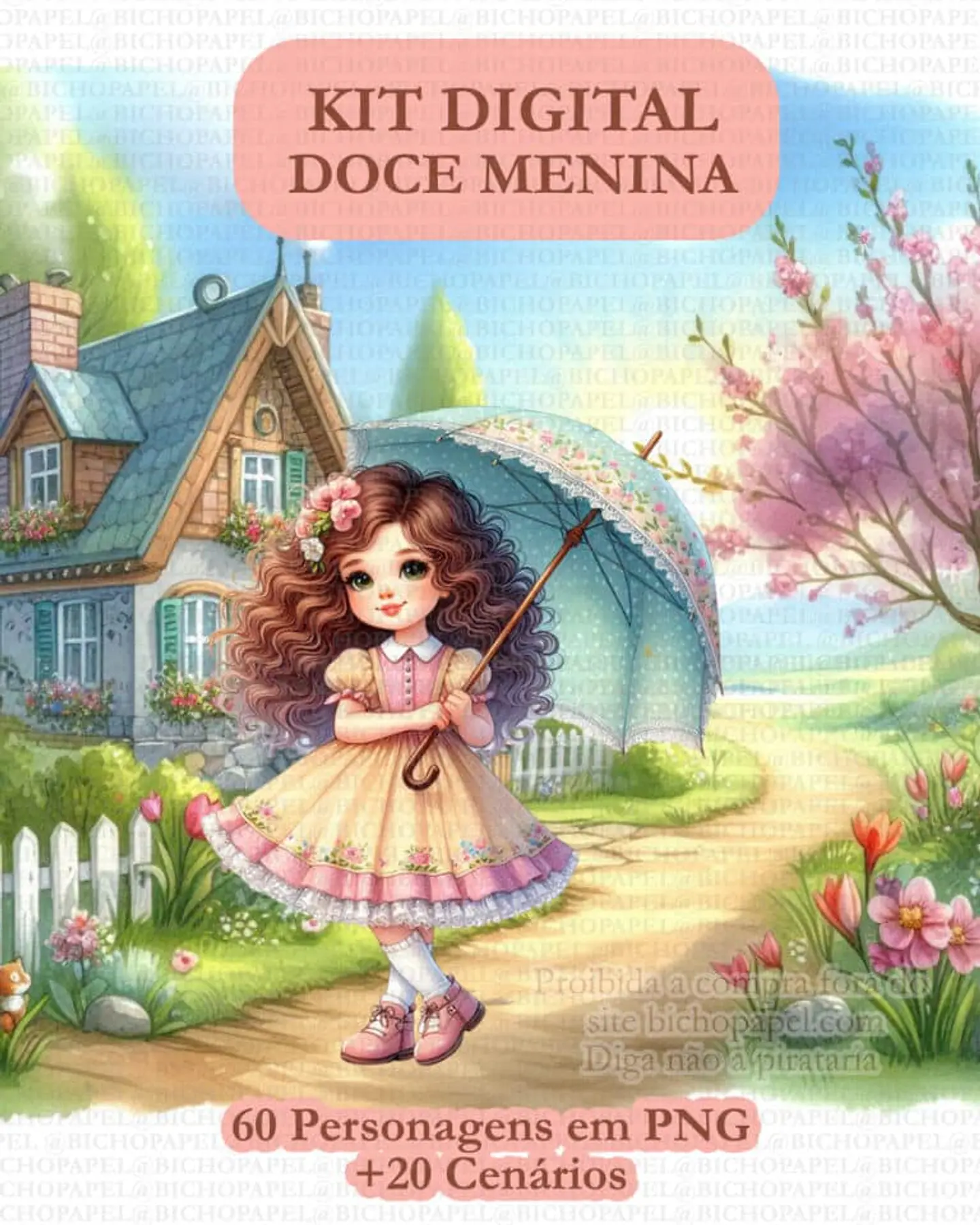 Kit Digital Doce Menina - BICHO PAPEL 2