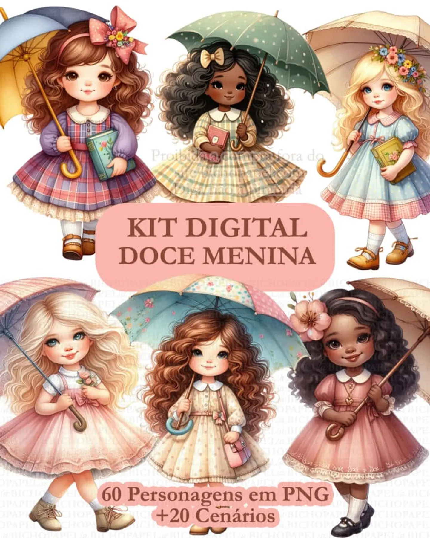 Kit Digital Doce Menina - BICHO PAPEL 1