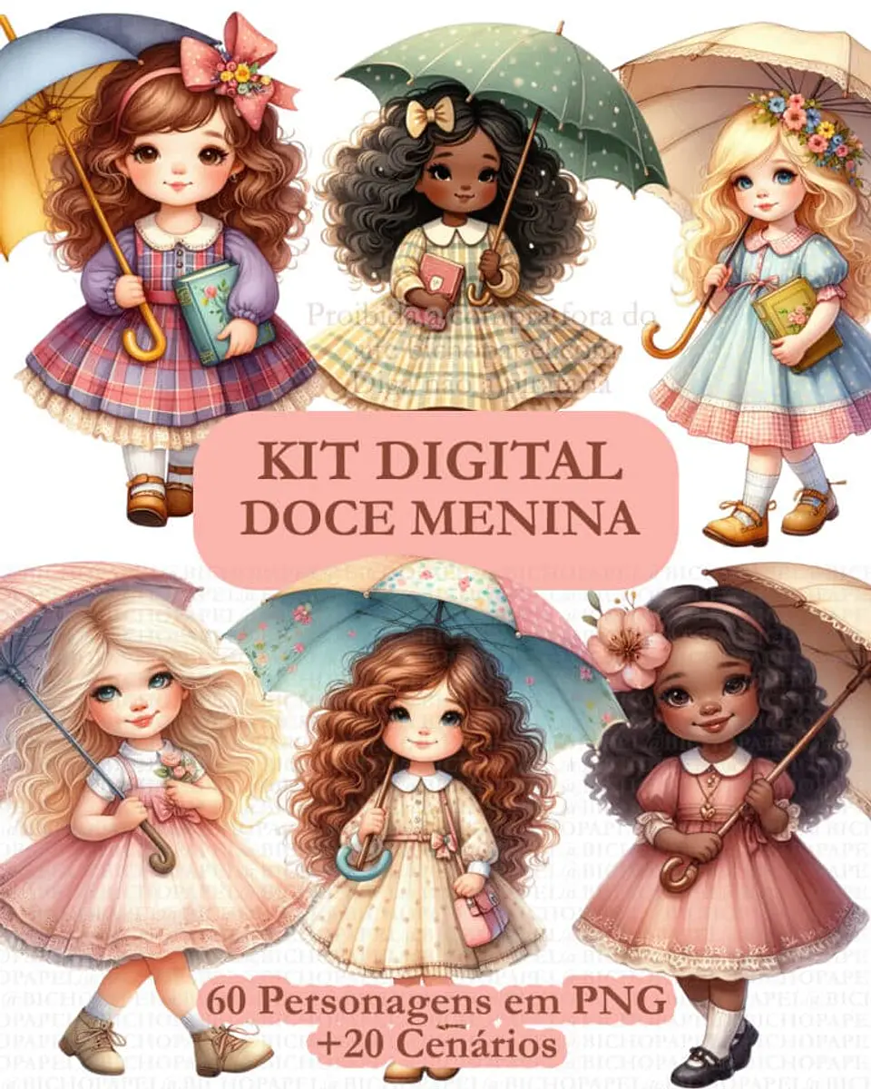 Kit Digital Doce Menina - BICHO PAPEL 1