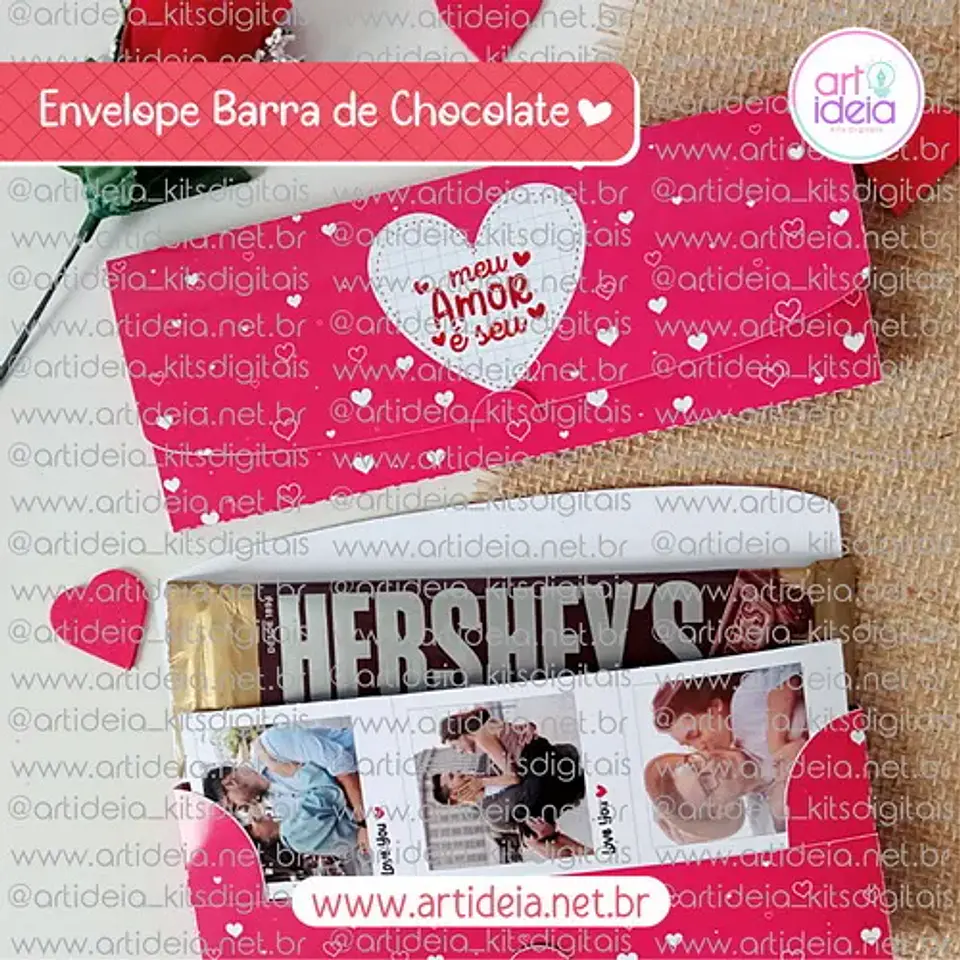 Arquivo Dia dos Namorados Envelope Barra de Chocolate - ART IDEIA 1