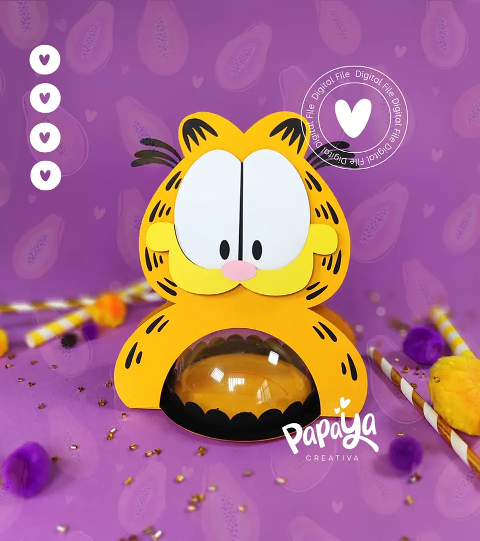 Arquivo Suporte Para Meia Bola Acrilica Garfild - PAPAYA CREATIVA 1