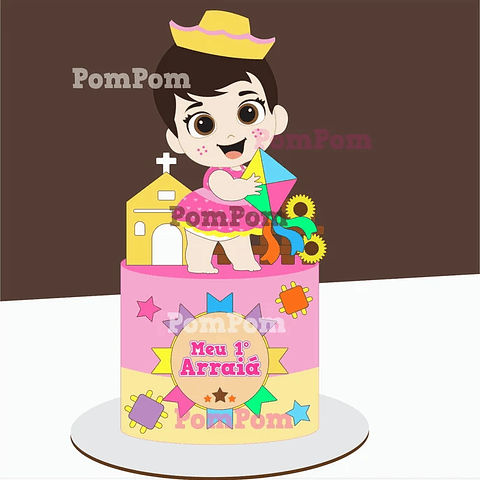 Arquivo Topo de Bolo Meu Primeiro Arraiá - EM CAMADAS