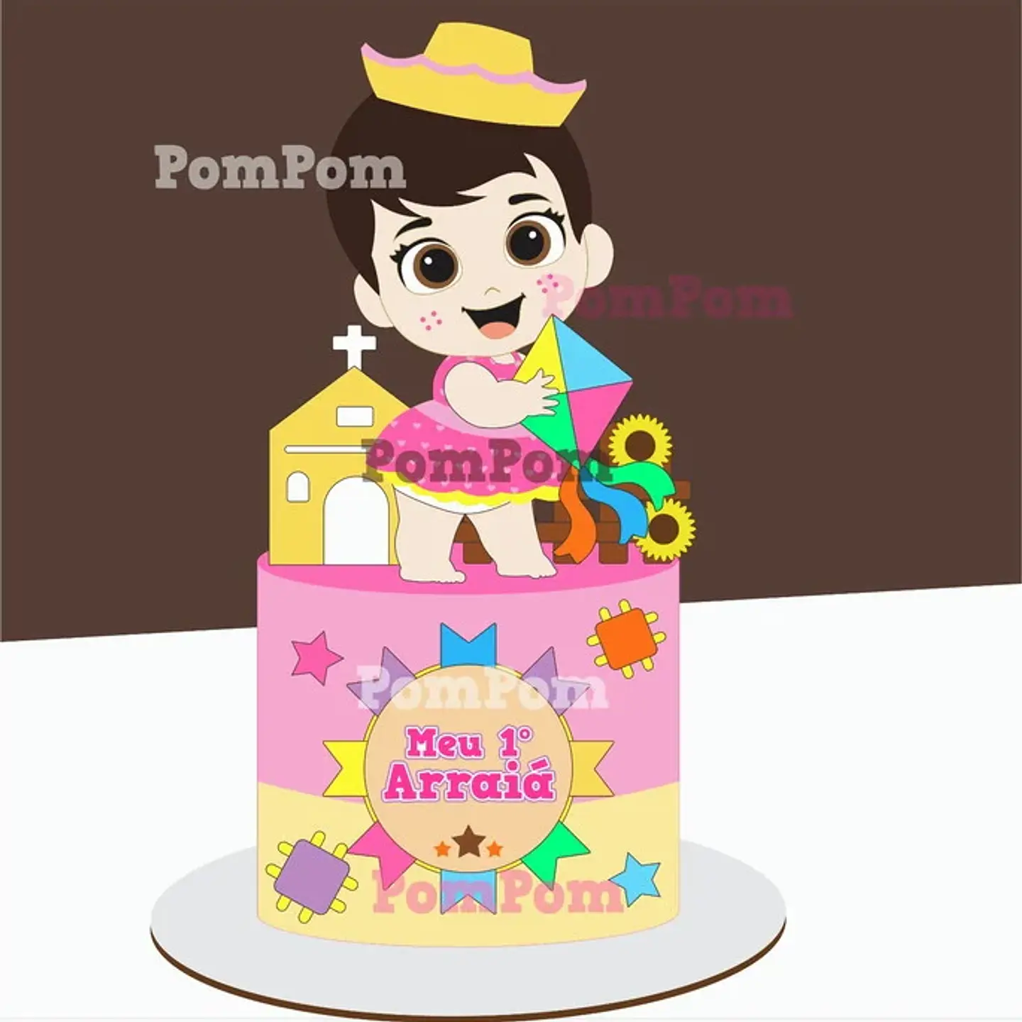 Arquivo Topo de Bolo Meu Primeiro Arraiá - EM CAMADAS 1