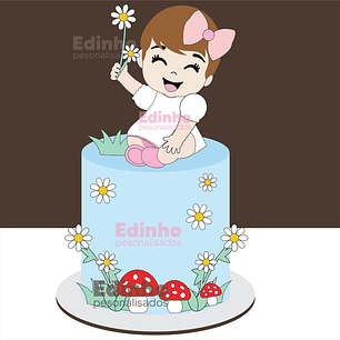 Arquivo Topo de Bolo Menina no Jardim - EM CAMADAS