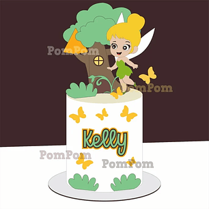 Arquivo Topo de Bolo Sininho Tinker Bell - EM CAMADAS