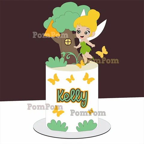 Arquivo Topo de Bolo Sininho Tinker Bell - EM CAMADAS