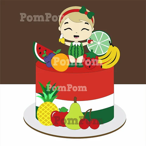 Arquivo Topo de Bolo Frutinhas Bebê - EM CAMADAS