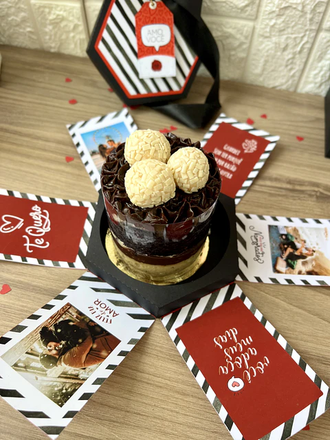 Arquivo de Corte Caixa Explosão Mini Bolo Dia dos Namorados