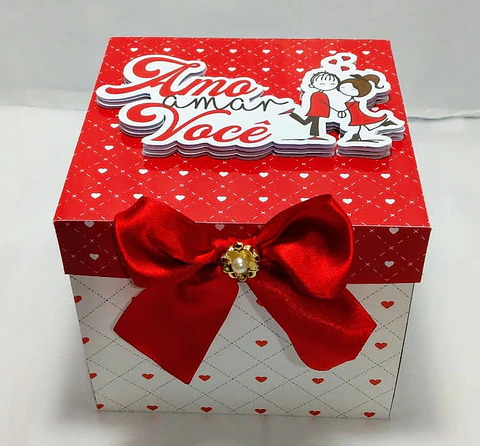 Arquivo de Corte Caixa Explosão Quadrada - Dia dos Namorados